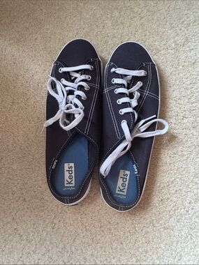 Keds Navy Canvas Low-Top Sneakers with White Laces